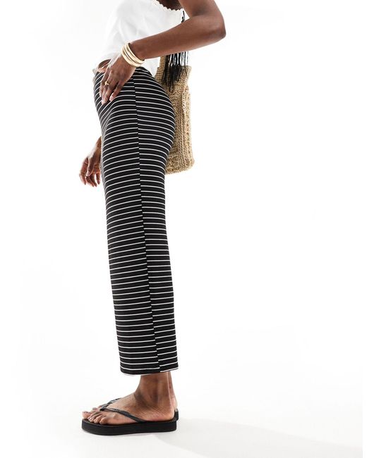 New Look Black Stripe Midi Skirt
