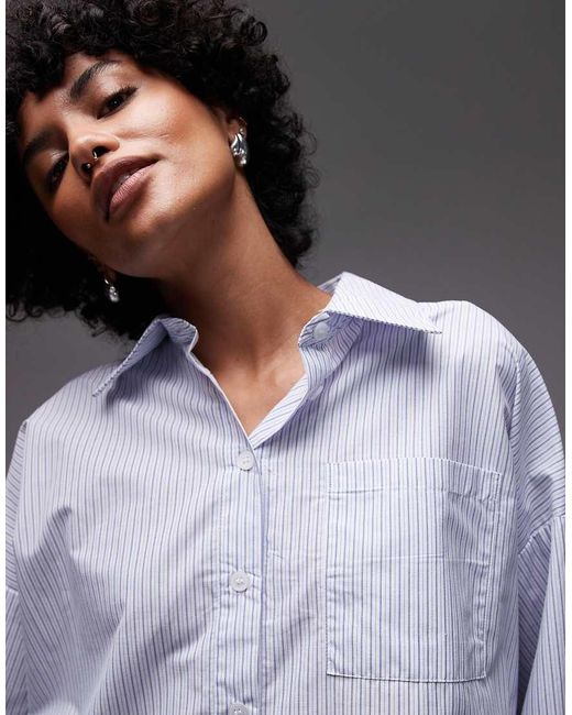 Camicia Squadrata Taglio Corto di ASOS in Gray