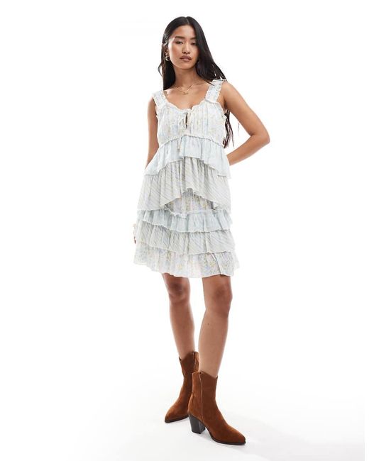 Miss Selfridge White Tiered Mini Skirt