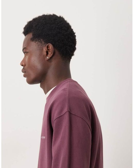 Lyle & Scott Purple Script Brushback Crew Neck Sweatshirt for men