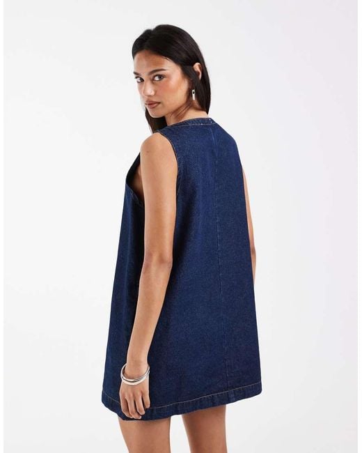 BRONZE SNAKE Blue Jaymes Denim Smock Dress