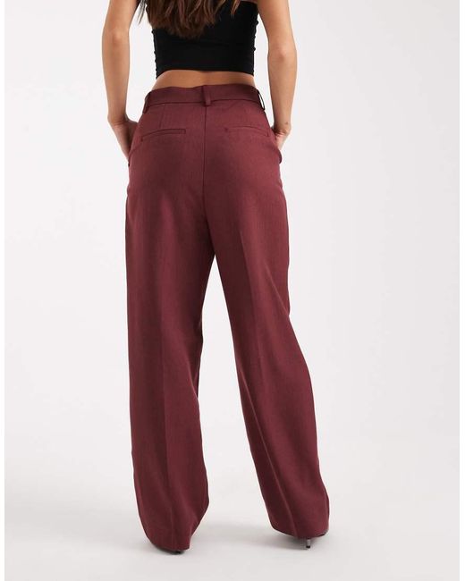 Vero Moda Red Tailo Herringbone Wide Leg Co-ord Trousers
