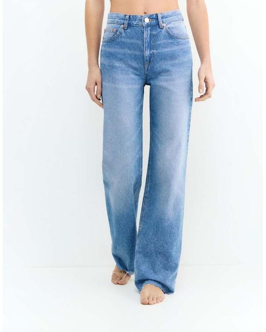 Pull&Bear Blue Tall Straight Wide-leg Jeans