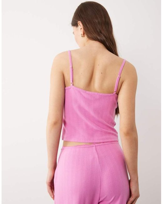 Abercrombie & Fitch Pink Pointelle Cami Pajama Top