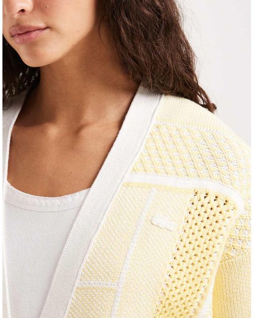 Lacoste Natural Premium Tennis Inspired Oversized Cardigan
