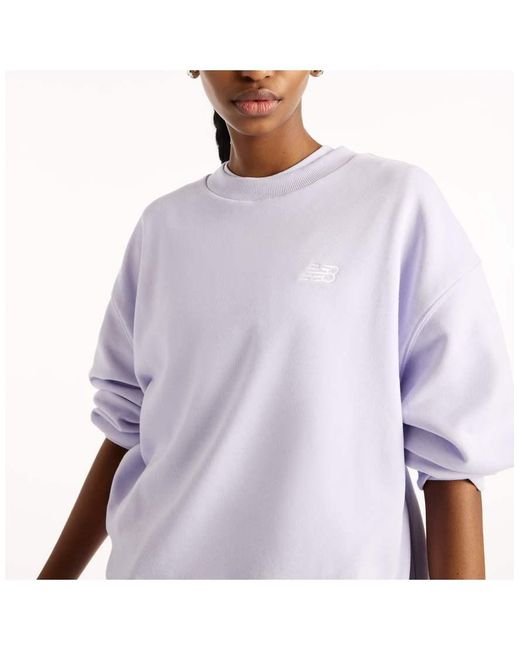 New Balance Purple Sport Essentials French Terry Crew