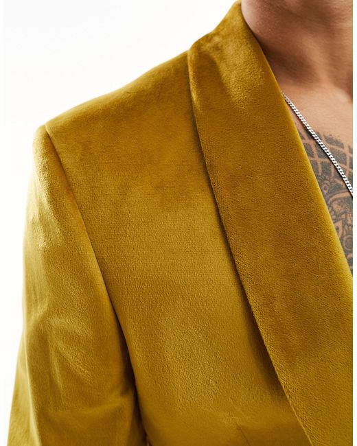 ASOS Yellow Super Skinny Smoking Jacket for men