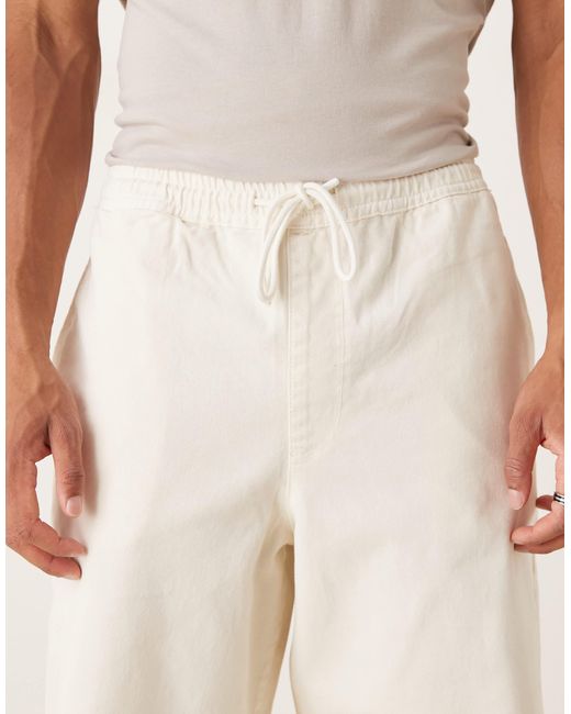 ASOS Natural Loose Straight Trousers for men