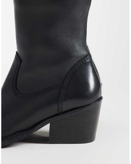 ASOS Black Ace Premium Western Ankle Boot