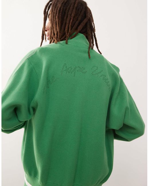 Aape By A Bathing Ape Green Aape By A Bathing Ape Knitted Track Jacket Co-ord With College Logo for men