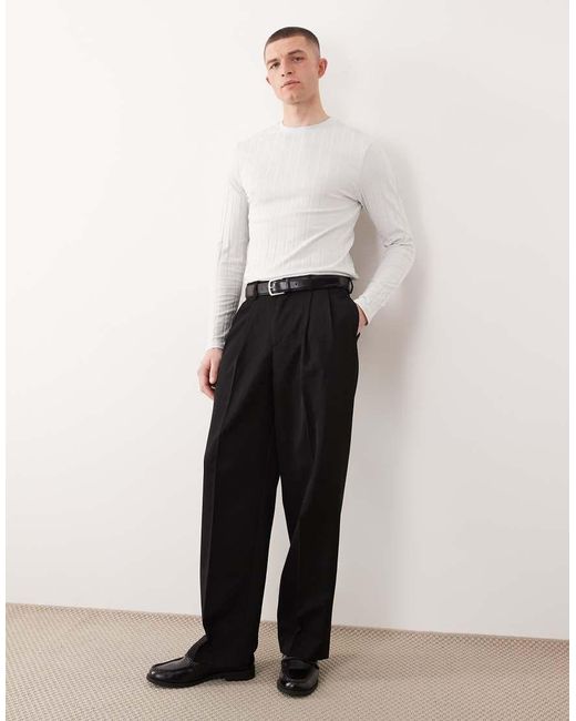 ASOS White Slim Long Sleeve T-shirt for men