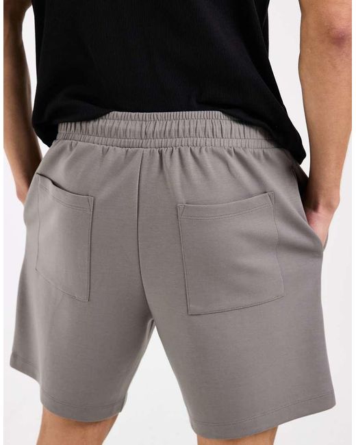 ASOS Black Oversized Fit Jersey Short With Pintucks for men