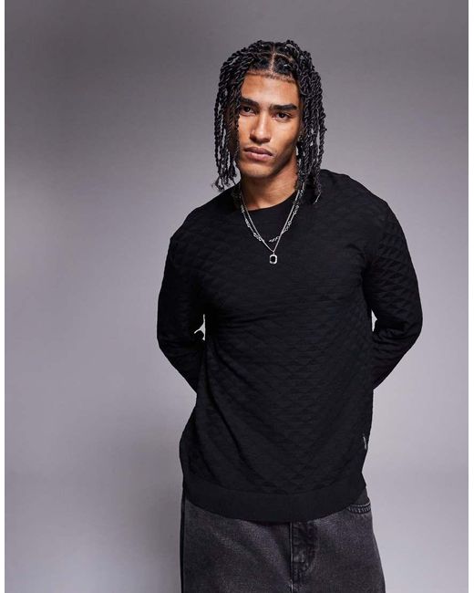 Maglione Girocollo Testurizzato Con Logo di ARMANI EXCHANGE in Gray da Uomo