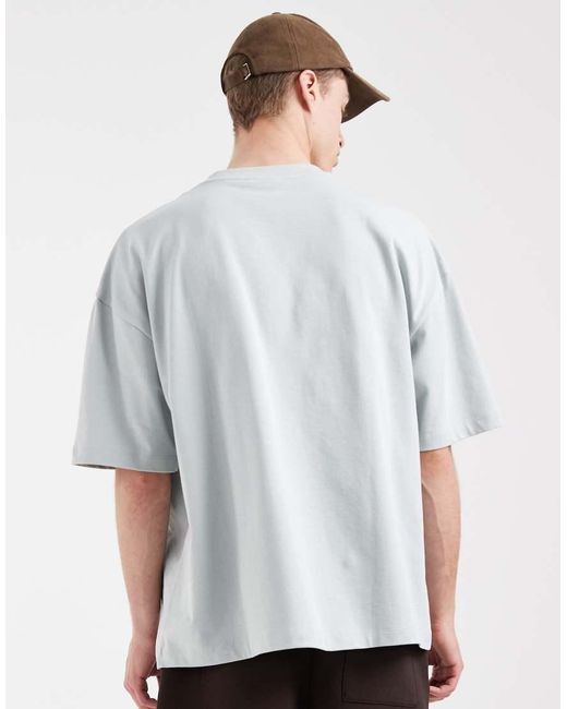 ASOS Gray Heavyweight Oversized Boxy Drop Shoulder T-shirt for men