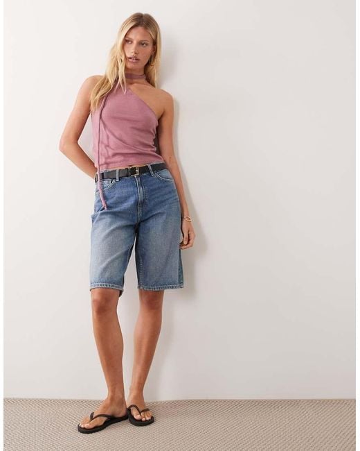 Mango Blue Teen Scarf Detail Sleeveless Top