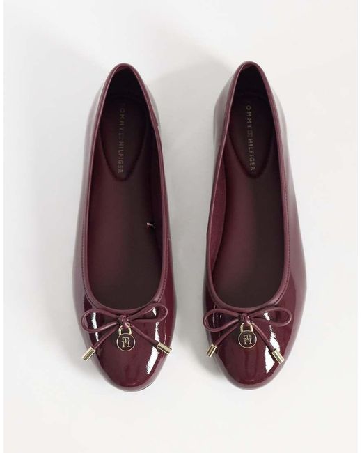 Tommy Hilfiger Purple Martina Patent Premium Leather Ballet Flats
