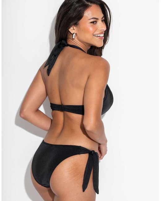 Pour Moi Black St Kitts Underwired Boost Push Up Padded Bikini Top