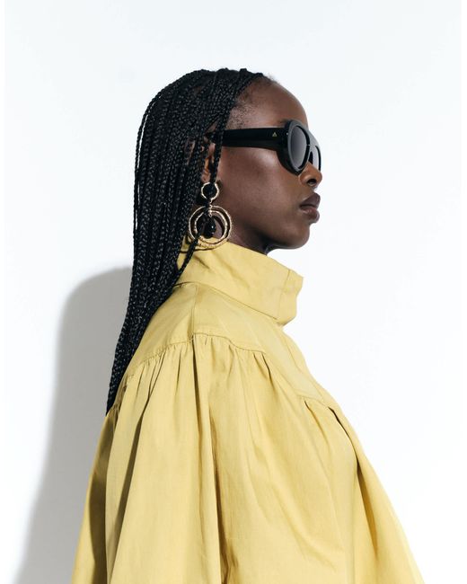 ASOS Blue Zip Front Volume Cropped Shacket