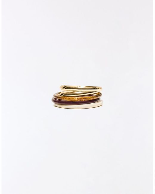 Bershka Brown Resin Bracelet Pack