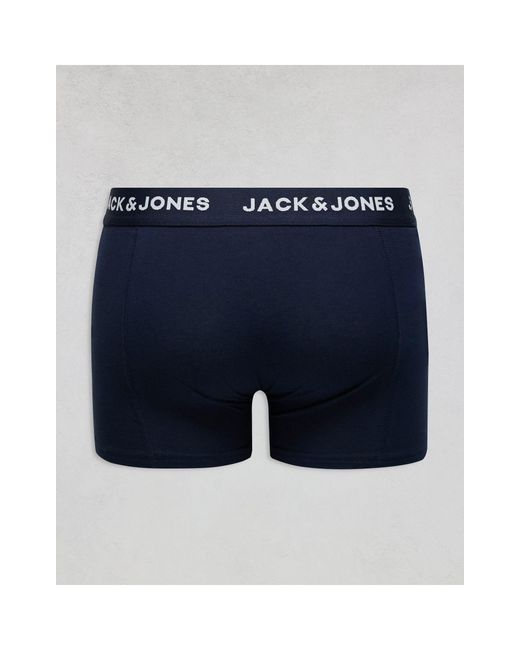 Jack & Jones Blue 3 Pack Trunks With Floral Print for men