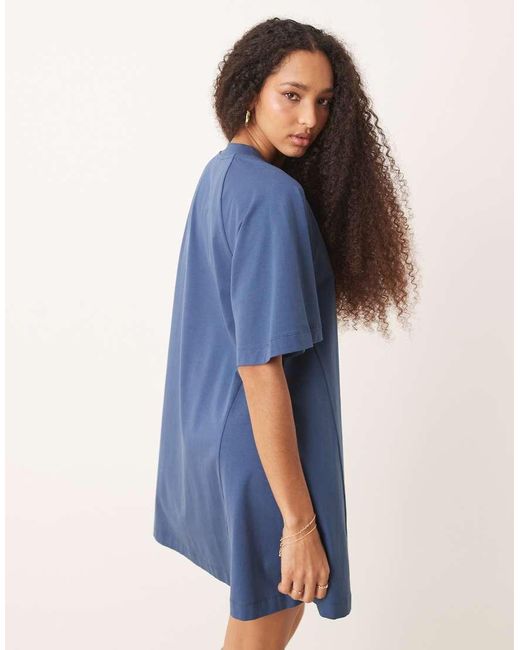 ASOS Blue T Shirt Swing Mini Dress