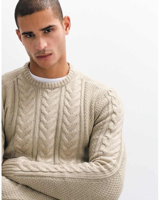 Blend Natural Cable Knit Jumper for men