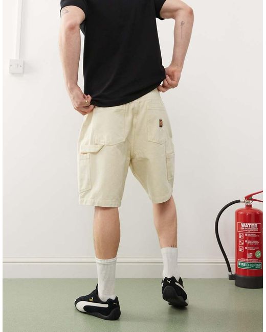 Pantalones Cortos Vaqueros De Estilo Carpintero Big De -Neutro Santa Cruz de hombre de color White