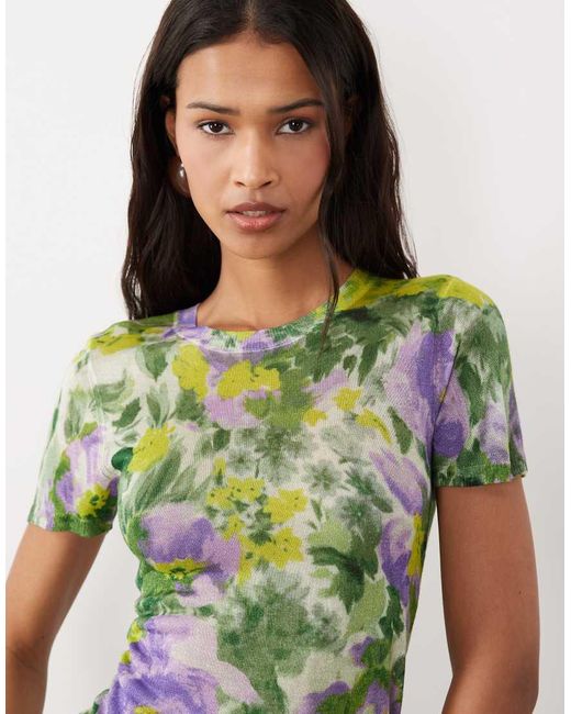 ASOS Green Sheer Knitted Second Skin T-shirt