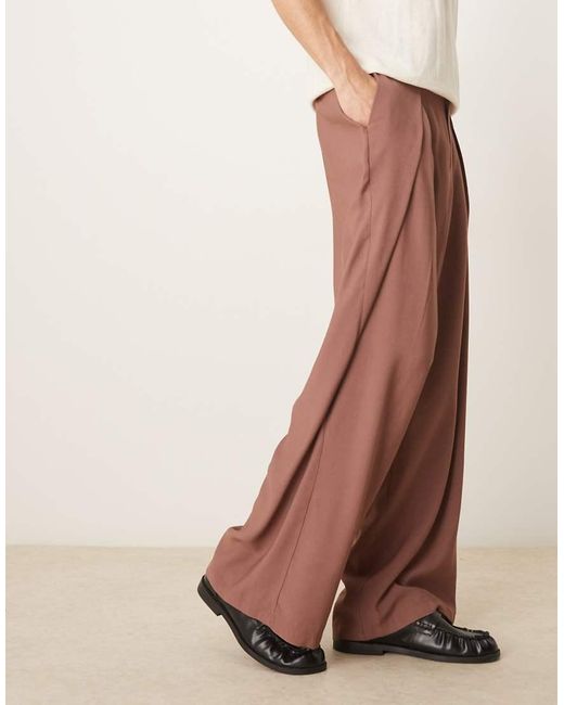ASOS Oversized Nette Broek in het Natural voor heren