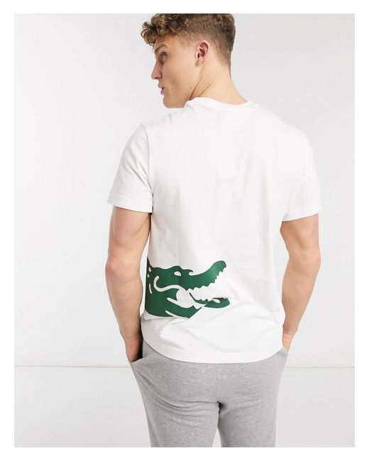 Homme Vêtements T-shirts T-shirts à manches courtes T-shirt crocodile au cou Coton Lacoste pour homme en coloris Blanc 