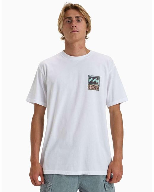 Billabong White Stamp Short Sleeve T-Shirt for men
