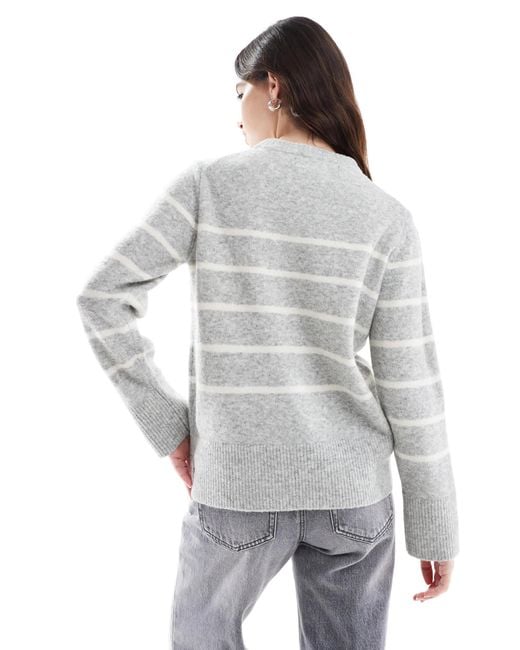 Vero Moda Gray – gestreifter pullover
