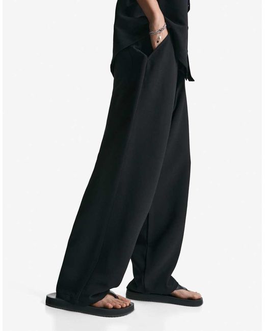 Pantaloni Super Ampi Sartoriali Neri di Bershka in Blue da Uomo
