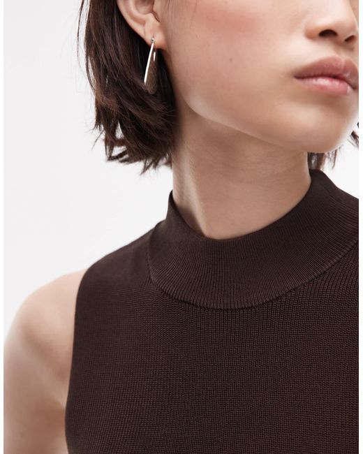 Mango Brown – minikleid aus kompaktem strick