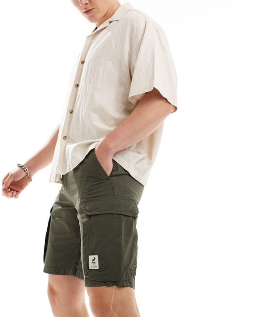 Fat Moose White Cargo Shorts for men