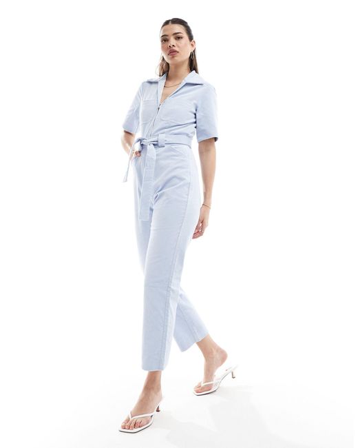 & Other Stories Blue Belted Jumpsuit