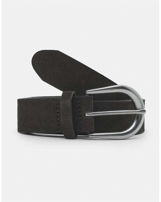Pull&Bear Black Faux Suede Belt