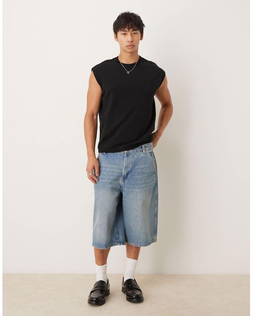 Débardeur ras ASOS pour homme en coloris Black