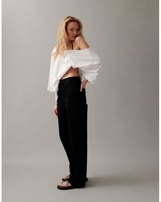 Abercrombie & Fitch Gray High Rise 90's Fit Relaxed Jean