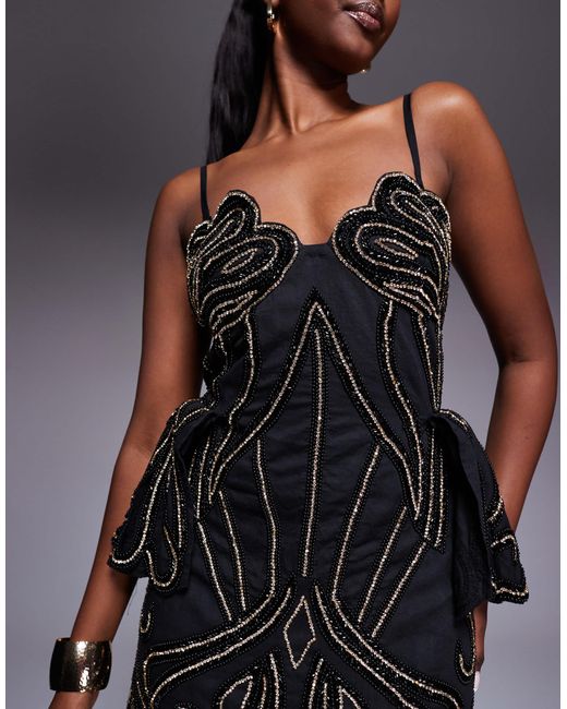 Robe courte ornée ASOS en coloris Blue