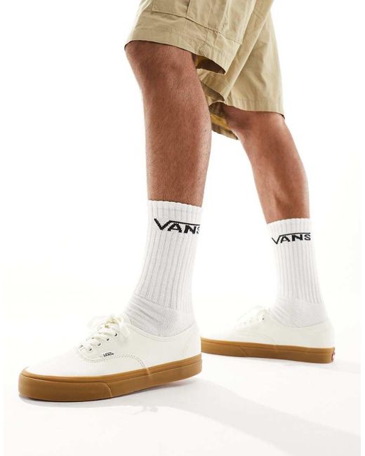 Vans White Authentic Gum Sole Trainers for men