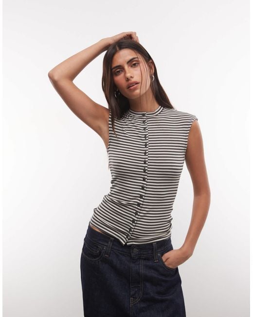 Weekday Multicolor Button Front Tank Top