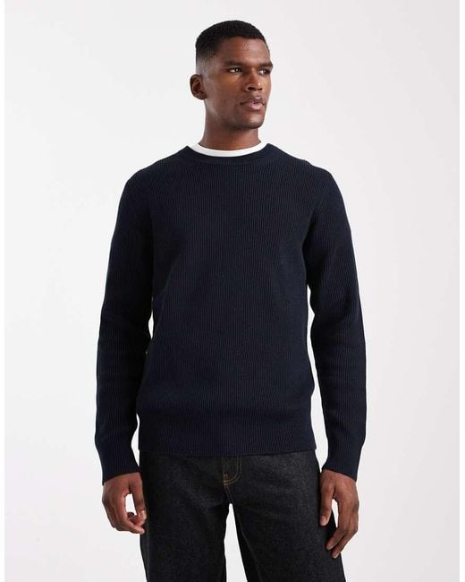 Jack & Jones Geribbelde Trui in het Blue voor heren