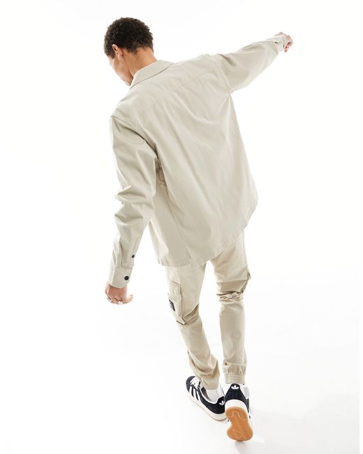 Camicia multitasche color talpa di Calvin Klein in White da Uomo