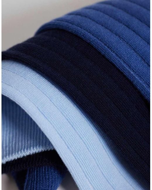 Polo Ralph Lauren Blue Icon Logo Ribbed 3 Pack Crew for men