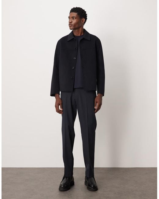 ARKET Blue Double Layer Wool Shacket for men