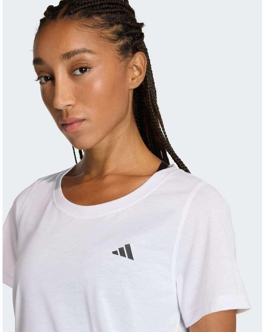 Adidas Originals White Workout Essentials Scoop Neck T-Shirt