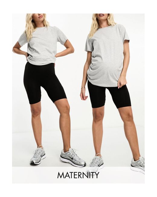 Vero Moda White Vero moda – maternity – 2er-pack kurze, nahtlose leggings