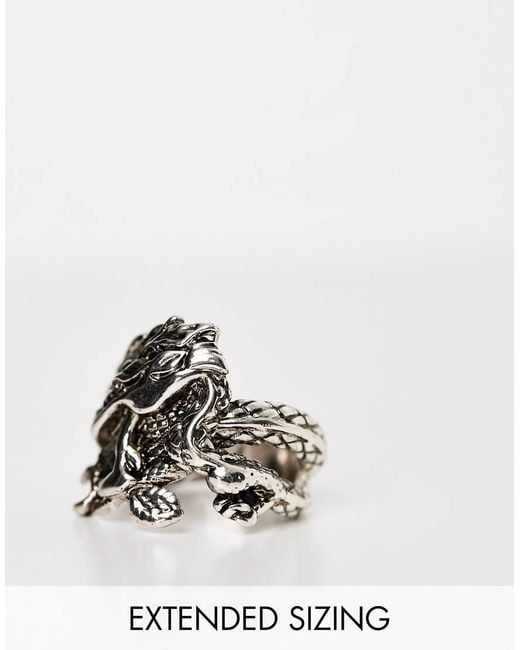 ASOS White Dragon Twist Ring for men