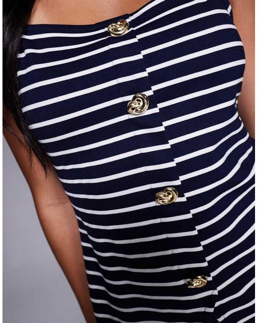 River Island Blue Stripe Waistcoat Co Ord
